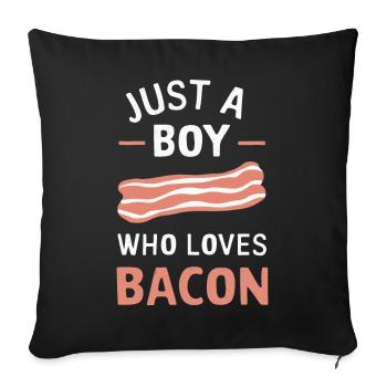 Bacon Frühstück Speck - Sofakissenbezug 45 x 45 cm - Schwarz - Vorne