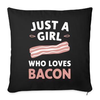 Bacon Frühstück Speck - Sofakissenbezug 45 x 45 cm - Schwarz - Vorne