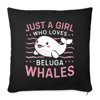 Béluga Océan Bélugas Baleines - Housse de coussin décorative 45 x 45 cm - noir - Devant