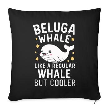Béluga Océan Bélugas Baleines - Housse de coussin décorative 45 x 45 cm - noir - Devant