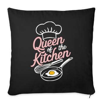Chef cuisinier Cheff Bäker - Housse de coussin décorative 45 x 45 cm - noir - Devant
