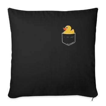 Canard Canards Oiseau Animal Quack - Housse de coussin décorative 45 x 45 cm - noir - Devant