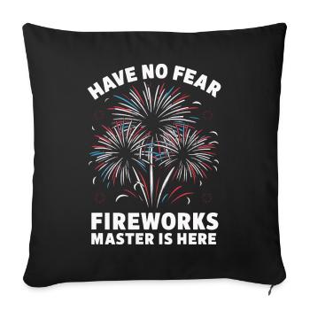 Pyrotechnie Feux d’artifice Pyrotechnie - Housse de coussin décorative 45 x 45 cm - noir - Devant