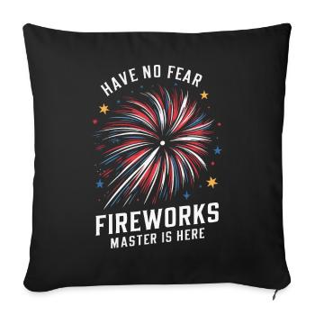 Pyrotechnie Feux d’artifice Pyrotechnie - Housse de coussin décorative 45 x 45 cm - noir - Devant