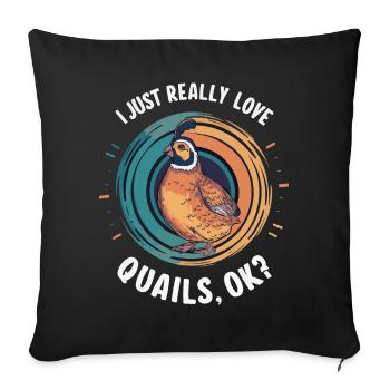 Quail Bird Quails - Sofa pillowcase 17,3'' x 17,3'' (45 x 45 cm) - black - Front