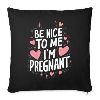 Grossesse Grossesse Accouchement - Housse de coussin décorative 45 x 45 cm - noir - Devant