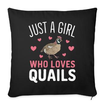 Quail Bird Quails - Sofa pillowcase 17,3'' x 17,3'' (45 x 45 cm) - black - Front