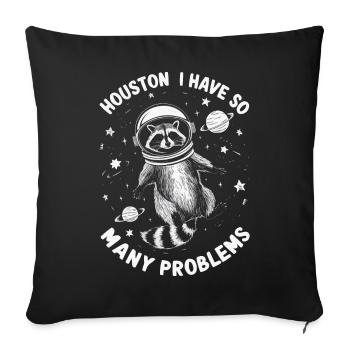 Raccoon - Sofa pillowcase 17,3'' x 17,3'' (45 x 45 cm) - black - Front