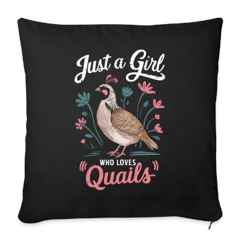 Quail Bird Quails - Sofa pillowcase 17,3'' x 17,3'' (45 x 45 cm) - black - Front