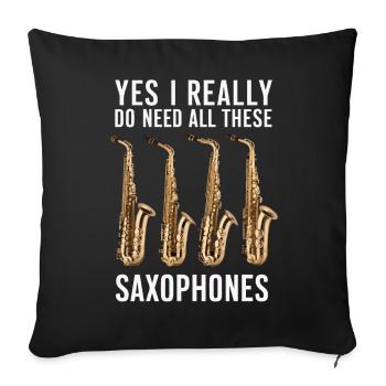 Saxophone Saxophone - Sofa pillowcase 17,3'' x 17,3'' (45 x 45 cm) - black - Front