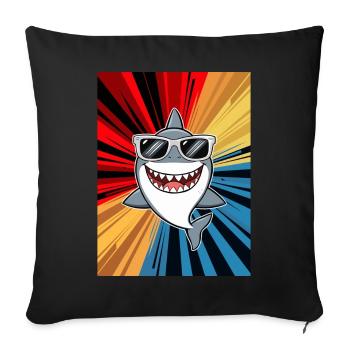 Shark Ocean Tiger Shark Animal Fish - Sofa pillowcase 17,3'' x 17,3'' (45 x 45 cm) - black - Front