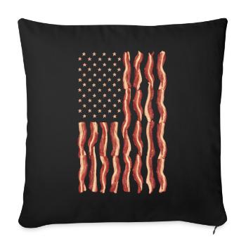 États-Unis Amérique Drapeau Patriotes - Housse de coussin décorative 45 x 45 cm - noir - Devant