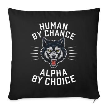 loup loups animal hurler - Housse de coussin décorative 45 x 45 cm - noir - Devant