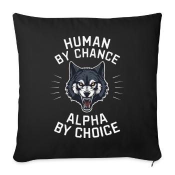 loup loups animal hurler - Housse de coussin décorative 45 x 45 cm - noir - Devant