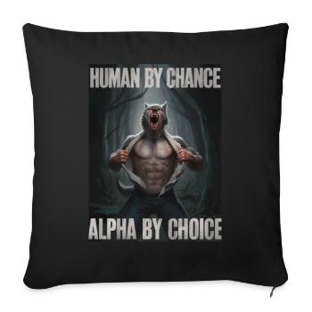loup loups animal hurler - Housse de coussin décorative 45 x 45 cm - noir - Devant
