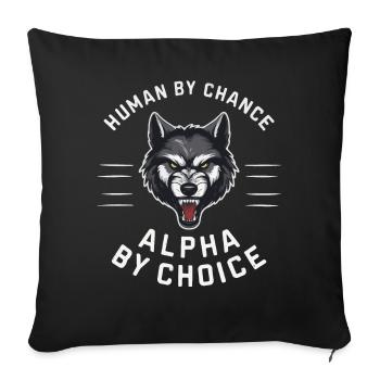 loup loups animal hurler - Housse de coussin décorative 45 x 45 cm - noir - Devant