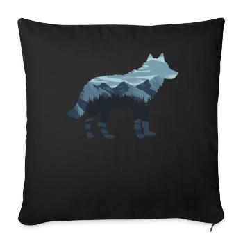 loup loups animal hurler - Housse de coussin décorative 45 x 45 cm - noir - Devant
