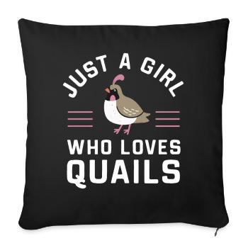 Quail Bird Quails - Sofa pillowcase 17,3'' x 17,3'' (45 x 45 cm) - black - Front