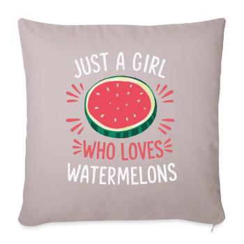 Pastèque, melon, fruit - Housse de coussin décorative 45 x 45 cm - taupe clair - Devant