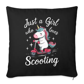 Trottinette freestyle Trottinette Skater - Housse de coussin décorative 45 x 45 cm - noir - Devant