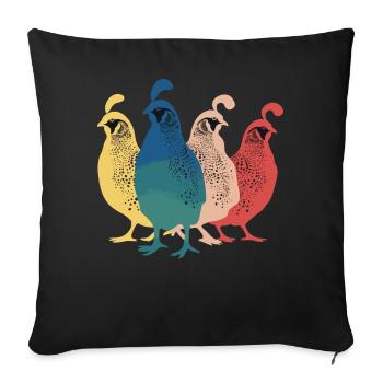 Quail Bird Quails - Sofa pillowcase 17,3'' x 17,3'' (45 x 45 cm) - black - Front