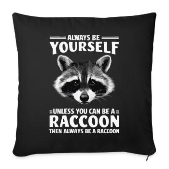 Raton laveur - Housse de coussin décorative 45 x 45 cm - noir - Devant