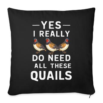 Quail Bird Quails - Sofa pillowcase 17,3'' x 17,3'' (45 x 45 cm) - black - Front
