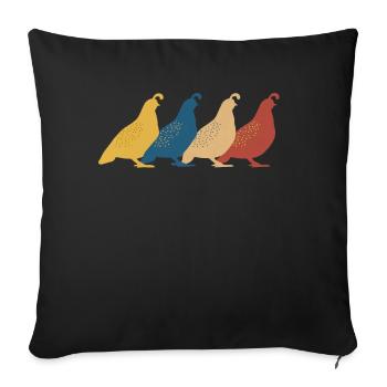 Quail Bird Quails - Sofa pillowcase 17,3'' x 17,3'' (45 x 45 cm) - black - Front