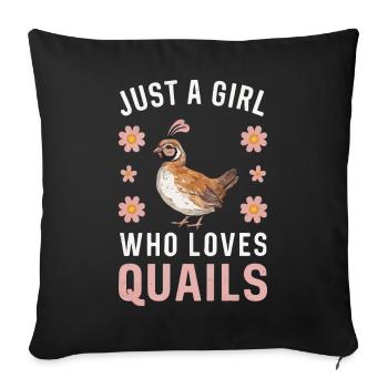Quail Bird Quails - Sofa pillowcase 17,3'' x 17,3'' (45 x 45 cm) - black - Front
