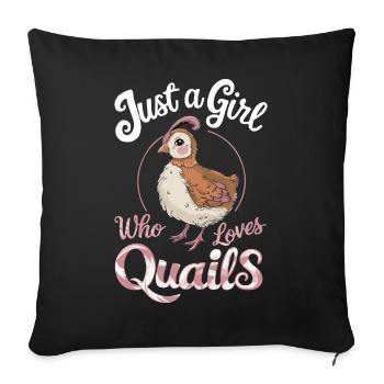 Quail Bird Quails - Sofa pillowcase 17,3'' x 17,3'' (45 x 45 cm) - black - Front