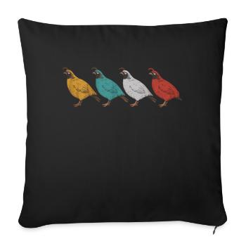 Quail Bird Quails - Sofa pillowcase 17,3'' x 17,3'' (45 x 45 cm) - black - Front