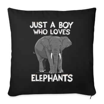 Éléphant Animal Éléphants Zoo - Housse de coussin décorative 45 x 45 cm - noir - Devant