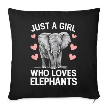 Éléphant Animal Éléphants Zoo - Housse de coussin décorative 45 x 45 cm - noir - Devant