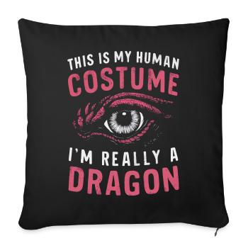 Dragon Mystique Dragon Fantasy - Housse de coussin décorative 45 x 45 cm - noir - Devant