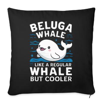 Béluga Océan Bélugas Baleines - Housse de coussin décorative 45 x 45 cm - noir - Devant