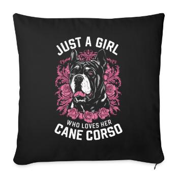 Cane Corso Hund - Sofakissenbezug 45 x 45 cm - Schwarz - Vorne