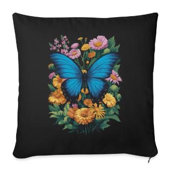 Butterfly Monarch Butterfly Colorful Butterflies - Sofa pillowcase 17,3'' x 17,3'' (45 x 45 cm) - black - Front