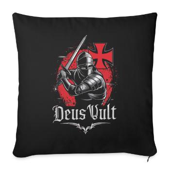 Chevaliers croisés Templiers Moyen Âge - Housse de coussin décorative 45 x 45 cm - noir - Devant