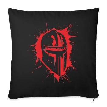 Chevaliers croisés Templiers Moyen Âge - Housse de coussin décorative 45 x 45 cm - noir - Devant