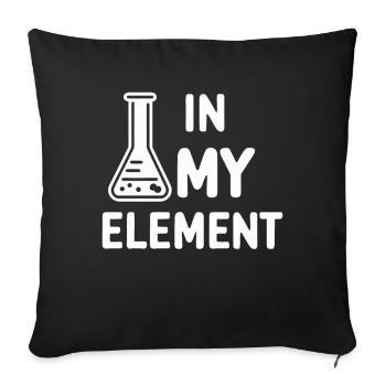 Chimiste Chimie Science Molécule d’atome - Housse de coussin décorative 45 x 45 cm - noir - Devant