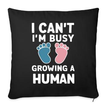 Grossesse Grossesse Accouchement - Housse de coussin décorative 45 x 45 cm - noir - Devant