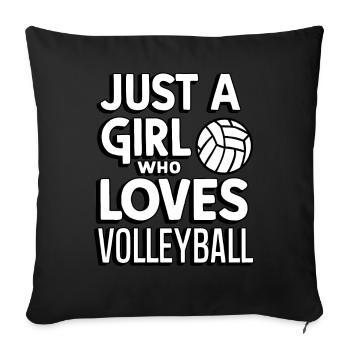 Joueur de volley-ball Joueur de beach-volley S - Housse de coussin décorative 45 x 45 cm - noir - Devant
