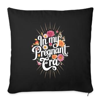 Grossesse Grossesse Accouchement - Housse de coussin décorative 45 x 45 cm - noir - Devant