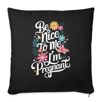 Grossesse Grossesse Accouchement - Housse de coussin décorative 45 x 45 cm - noir - Devant