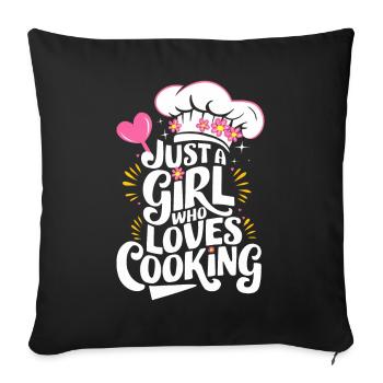 Chef cuisinier Cheff Bäker - Housse de coussin décorative 45 x 45 cm - noir - Devant