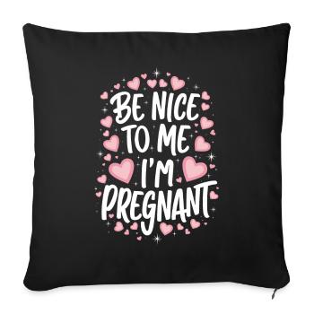 Grossesse Grossesse Accouchement - Housse de coussin décorative 45 x 45 cm - noir - Devant