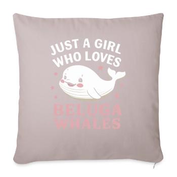 Béluga Océan Bélugas Baleines - Housse de coussin décorative 45 x 45 cm - taupe clair - Devant