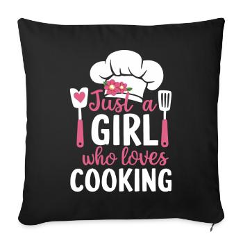 Chef cuisinier Cheff Bäker - Housse de coussin décorative 45 x 45 cm - noir - Devant
