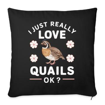 Quail Bird Quails - Sofa pillowcase 17,3'' x 17,3'' (45 x 45 cm) - black - Front