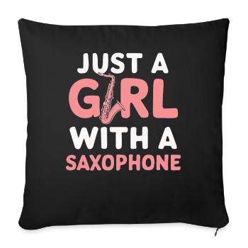 Saxophone Saxophone - Sofa pillowcase 17,3'' x 17,3'' (45 x 45 cm) - black - Front
